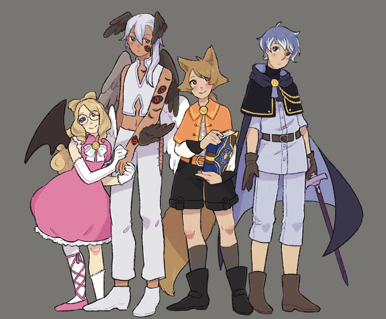 “Unholy quartet” original characters study